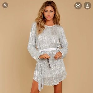 SOLD OUT Red Dress silver sequin dress NWT